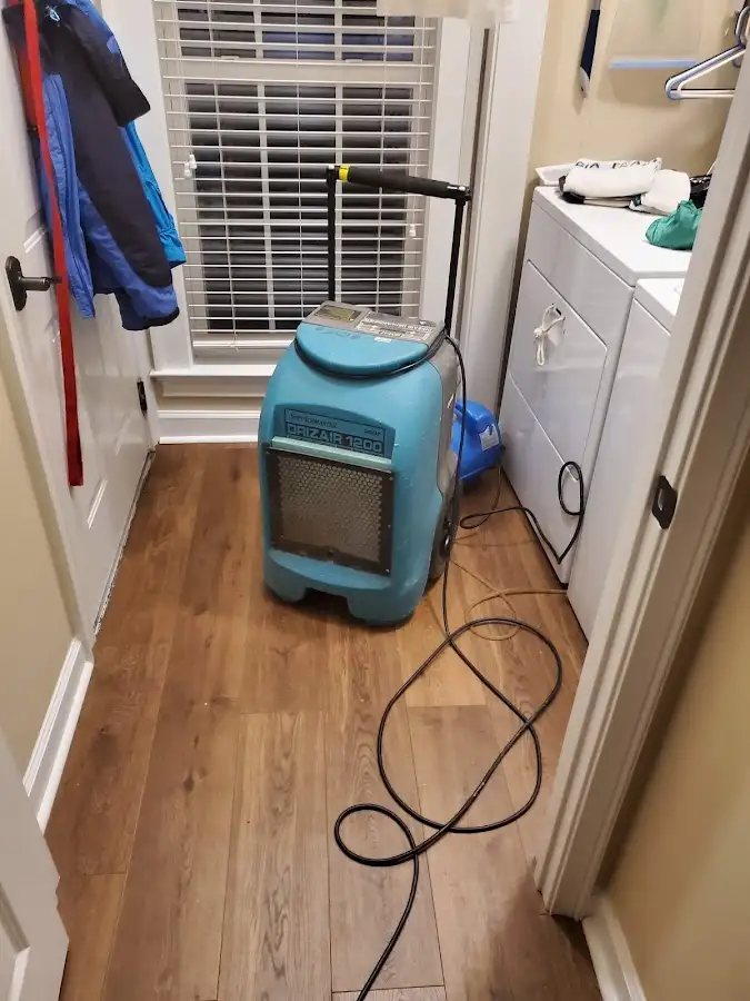 Commercial dehumidifier deployed for Flood Damage Cleanup in Crozet